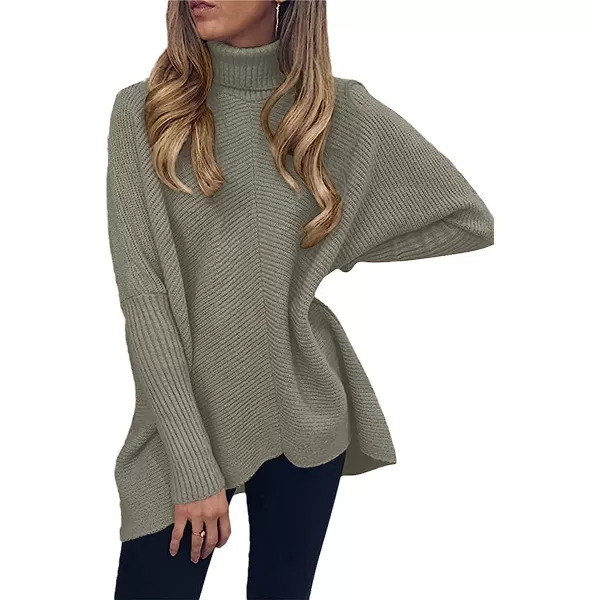 imageANRABESS Womens Turtleneck Long Batwing Sleeve Asymmetric Hem Casual Pullover Sweater Knit TopsGray Coffee