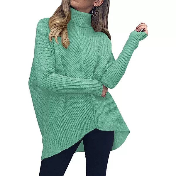 imageANRABESS Womens Turtleneck Long Batwing Sleeve Asymmetric Hem Casual Pullover Sweater Knit TopsLake