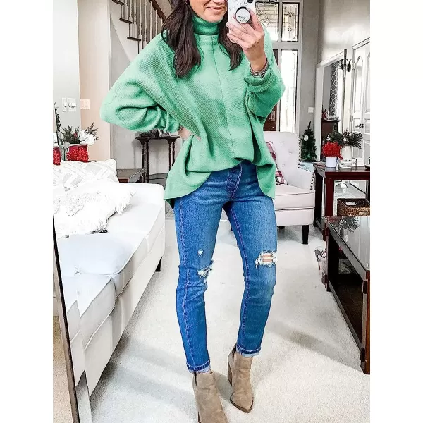 imageANRABESS Womens Turtleneck Long Batwing Sleeve Asymmetric Hem Casual Pullover Sweater Knit TopsLake