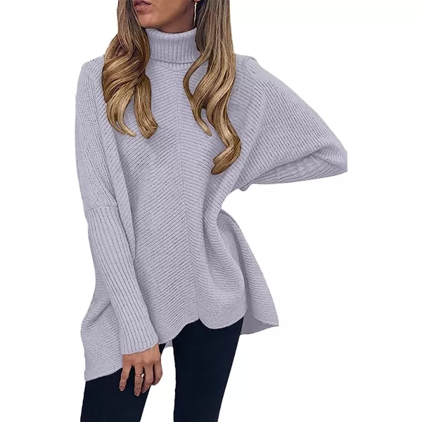 imageANRABESS Womens Turtleneck Long Batwing Sleeve Asymmetric Hem Casual Pullover Sweater Knit TopsLavender