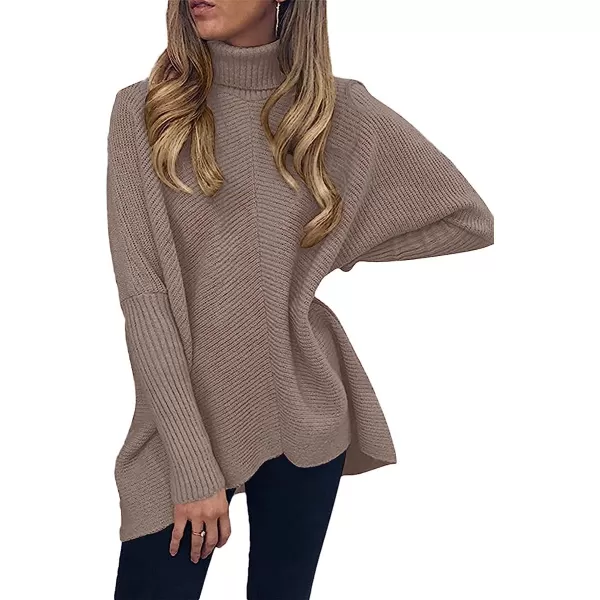 imageANRABESS Womens Turtleneck Long Batwing Sleeve Asymmetric Hem Casual Pullover Sweater Knit TopsMutmeg
