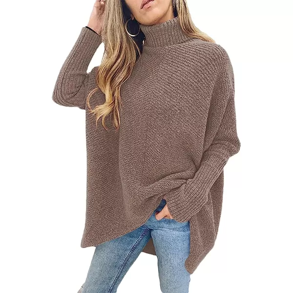 imageANRABESS Womens Turtleneck Long Batwing Sleeve Asymmetric Hem Casual Pullover Sweater Knit TopsMutmeg