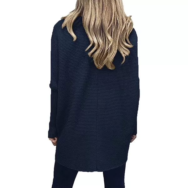 imageANRABESS Womens Turtleneck Long Batwing Sleeve Asymmetric Hem Casual Pullover Sweater Knit TopsNavy Blue