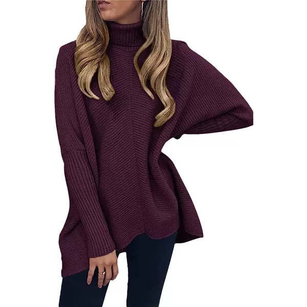 imageANRABESS Womens Turtleneck Long Batwing Sleeve Asymmetric Hem Casual Pullover Sweater Knit TopsPurple