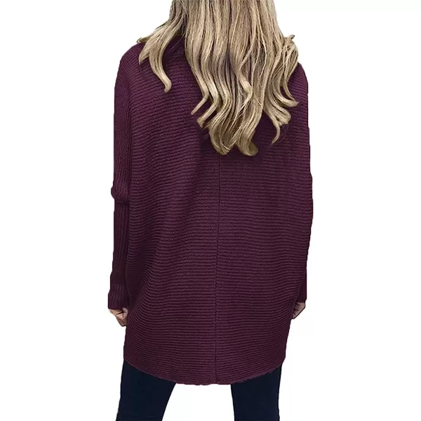 imageANRABESS Womens Turtleneck Long Batwing Sleeve Asymmetric Hem Casual Pullover Sweater Knit TopsPurple