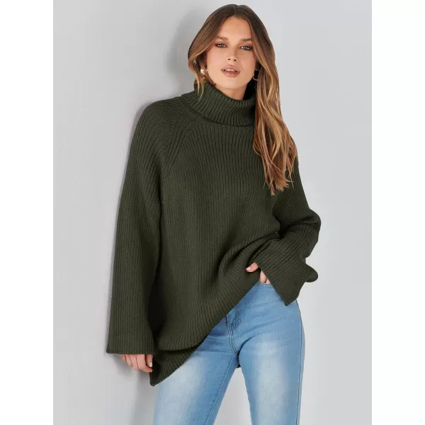 imageANRABESS Womens Turtleneck Long Sleeve Oversized Sweater Casual Loose Fit Ribbed Knit Tunic Pullover TopsArmy Green