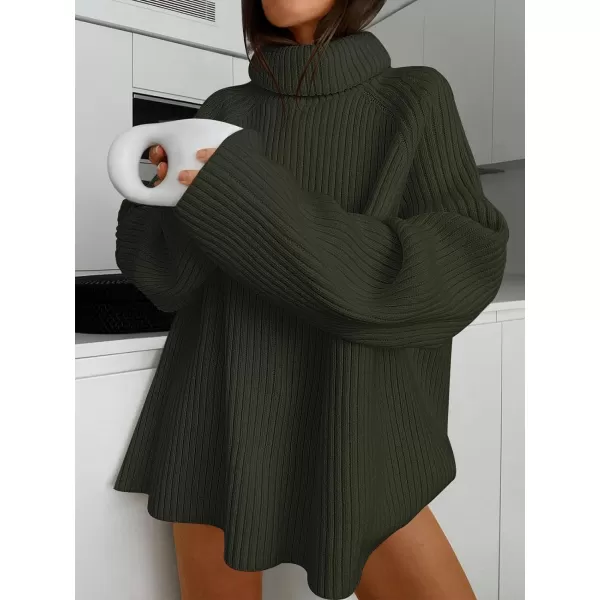 imageANRABESS Womens Turtleneck Long Sleeve Oversized Sweater Casual Loose Fit Ribbed Knit Tunic Pullover TopsArmy Green