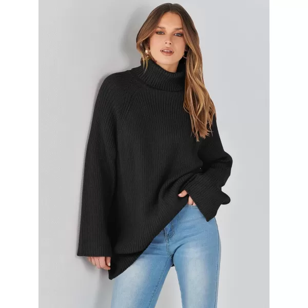 imageANRABESS Womens Turtleneck Long Sleeve Oversized Sweater Casual Loose Fit Ribbed Knit Tunic Pullover TopsBlack