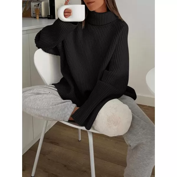 imageANRABESS Womens Turtleneck Long Sleeve Oversized Sweater Casual Loose Fit Ribbed Knit Tunic Pullover TopsBlack