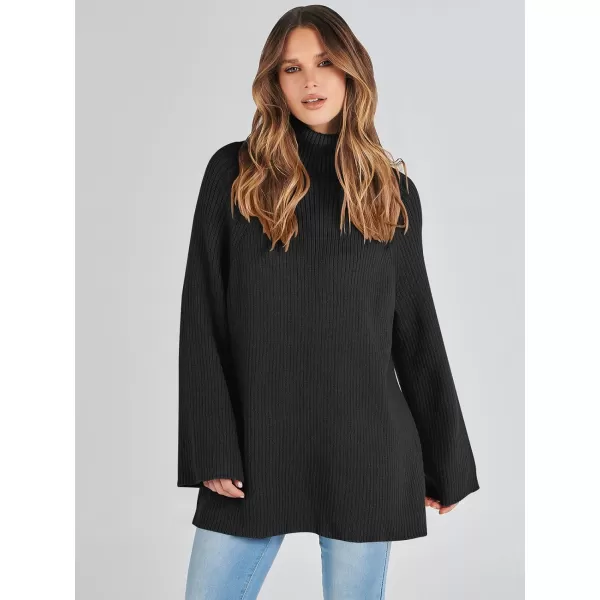 imageANRABESS Womens Turtleneck Long Sleeve Oversized Sweater Casual Loose Fit Ribbed Knit Tunic Pullover TopsBlack