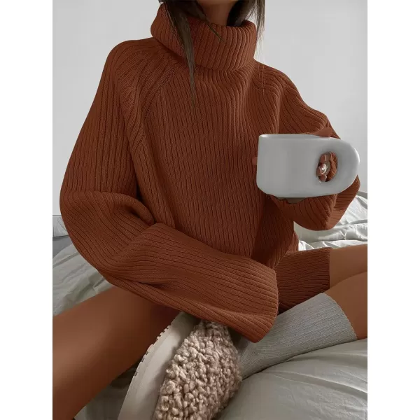 imageANRABESS Womens Turtleneck Long Sleeve Oversized Sweater Casual Loose Fit Ribbed Knit Tunic Pullover TopsBrown