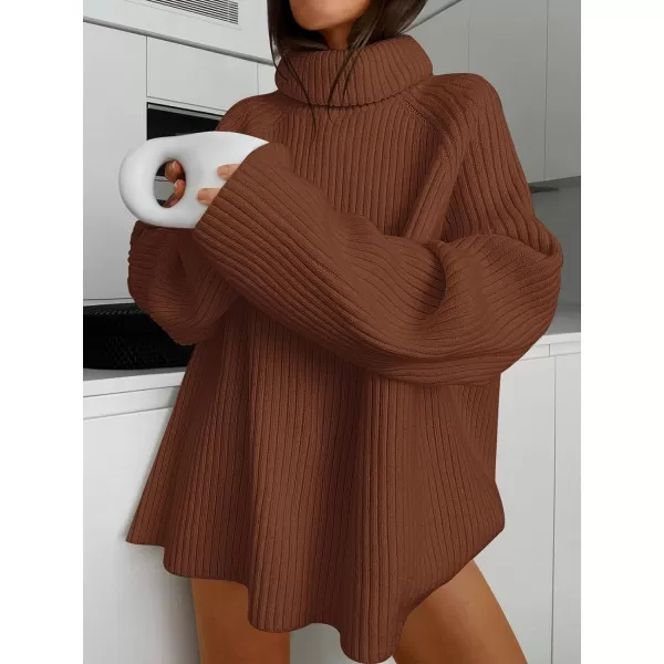 imageANRABESS Womens Turtleneck Long Sleeve Oversized Sweater Casual Loose Fit Ribbed Knit Tunic Pullover TopsBrown