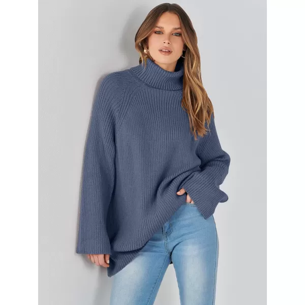 imageANRABESS Womens Turtleneck Long Sleeve Oversized Sweater Casual Loose Fit Ribbed Knit Tunic Pullover TopsDeep Blue