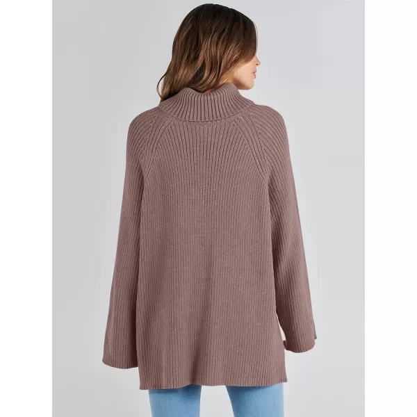 imageANRABESS Womens Turtleneck Long Sleeve Oversized Sweater Casual Loose Fit Ribbed Knit Tunic Pullover TopsRed Apricot
