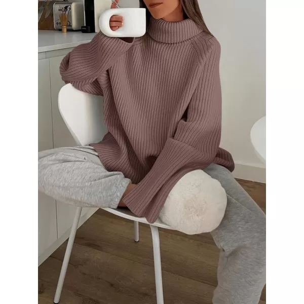 imageANRABESS Womens Turtleneck Long Sleeve Oversized Sweater Casual Loose Fit Ribbed Knit Tunic Pullover TopsRed Apricot