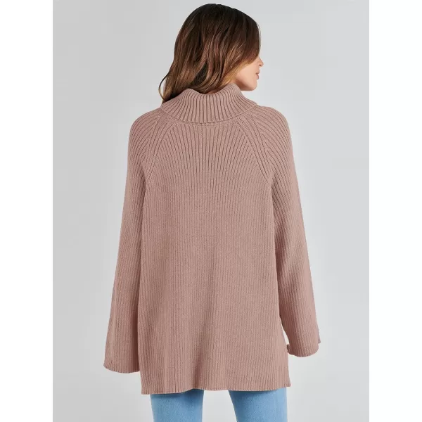 imageANRABESS Womens Turtleneck Long Sleeve Oversized Sweater Casual Loose Fit Ribbed Knit Tunic Pullover TopsRed Khaki