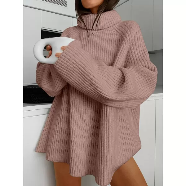 imageANRABESS Womens Turtleneck Long Sleeve Oversized Sweater Casual Loose Fit Ribbed Knit Tunic Pullover TopsRed Khaki