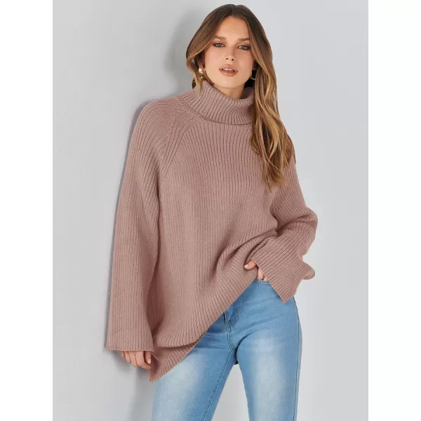 imageANRABESS Womens Turtleneck Long Sleeve Oversized Sweater Casual Loose Fit Ribbed Knit Tunic Pullover TopsRed Khaki