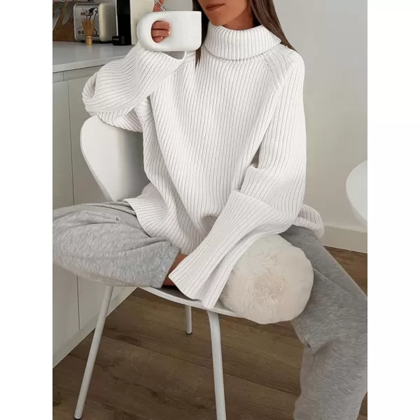 imageANRABESS Womens Turtleneck Long Sleeve Oversized Sweater Casual Loose Fit Ribbed Knit Tunic Pullover TopsWhite