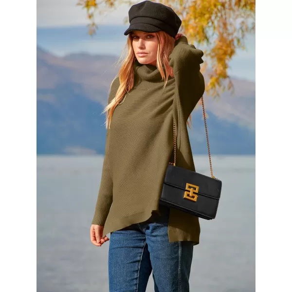 imageANRABESS Womens Turtleneck Oversized 2023 Long Batwing Sleeve Spilt Hem Knit Tunic Pullover Sweater TopsCamel