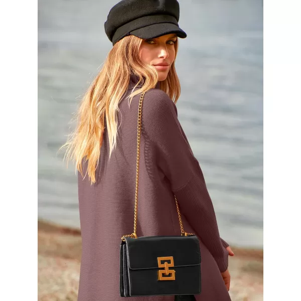 imageANRABESS Womens Turtleneck Oversized 2023 Long Batwing Sleeve Spilt Hem Knit Tunic Pullover Sweater TopsRose