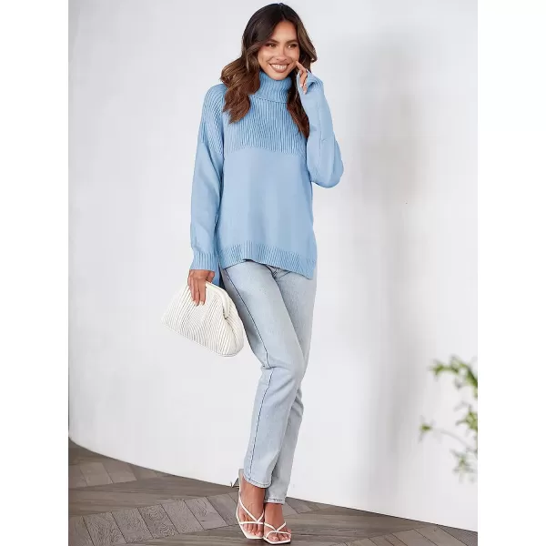 imageANRABESS Womens Turtleneck Oversized Long Sleeve Casual Rib Knit Slit Hem Pullover Sweater TopsBlue