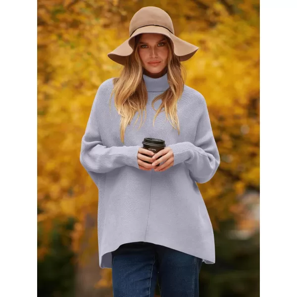 imageANRABESS Womens Turtleneck Oversized Sweater 2023 Long Batwing Sleeve Asymmetric Hem Casual Knit Pullover Tunic SweaterLavender