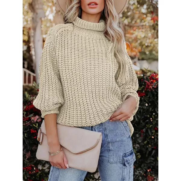 imageANRABESS Womens Turtleneck Oversized Sweaters Batwing Long Sleeve Pullover Loose Chunky Knit Tops1beige