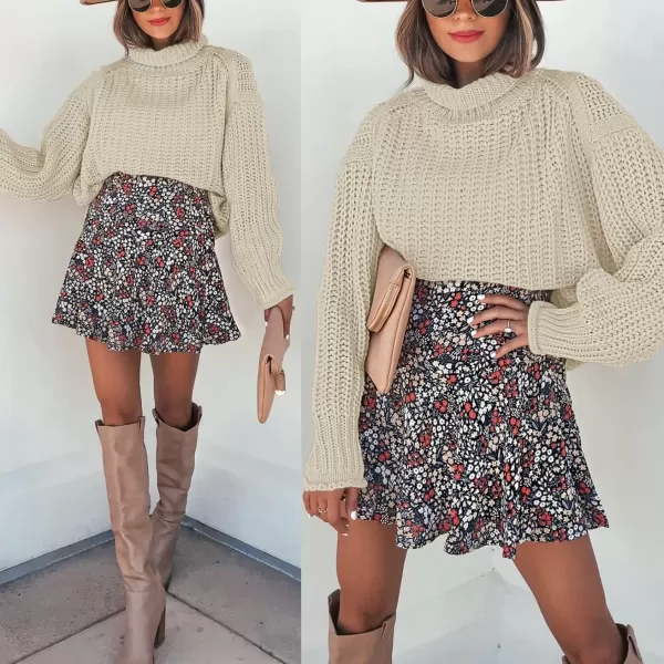 imageANRABESS Womens Turtleneck Oversized Sweaters Batwing Long Sleeve Pullover Loose Chunky Knit Tops1beige