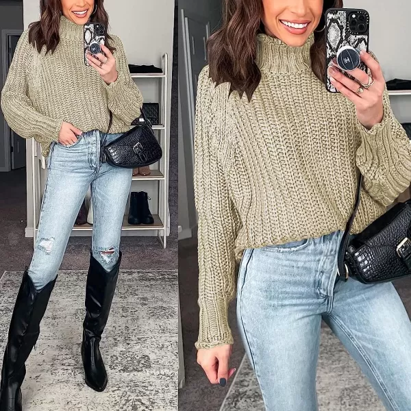 imageANRABESS Womens Turtleneck Oversized Sweaters Batwing Long Sleeve Pullover Loose Chunky Knit Tops1beige