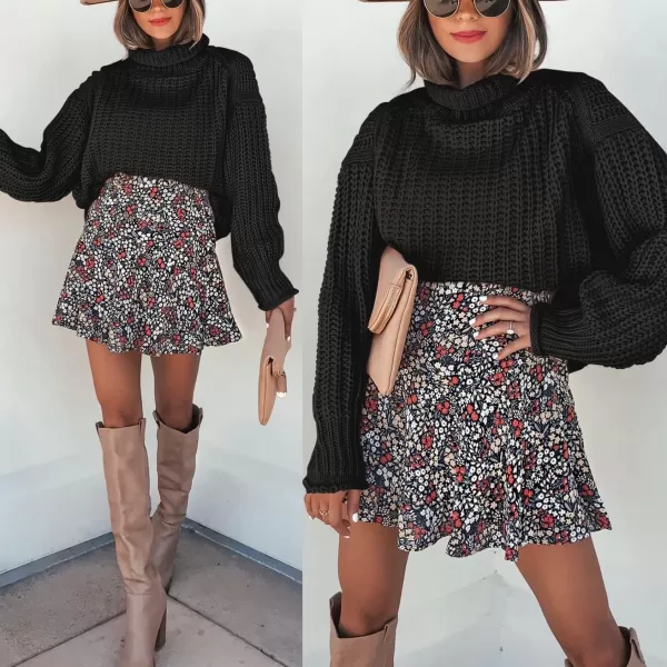 imageANRABESS Womens Turtleneck Oversized Sweaters Batwing Long Sleeve Pullover Loose Chunky Knit Tops1black