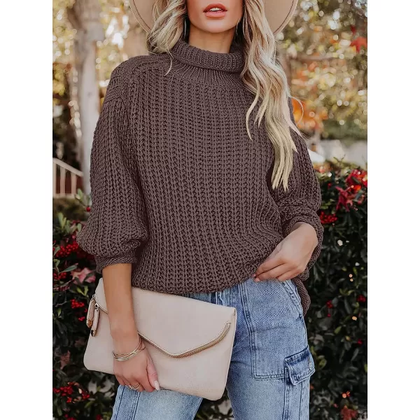 imageANRABESS Womens Turtleneck Oversized Sweaters Batwing Long Sleeve Pullover Loose Chunky Knit Tops1purple