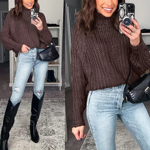 imageANRABESS Womens Turtleneck Oversized Sweaters Batwing Long Sleeve Pullover Loose Chunky Knit Tops1purple