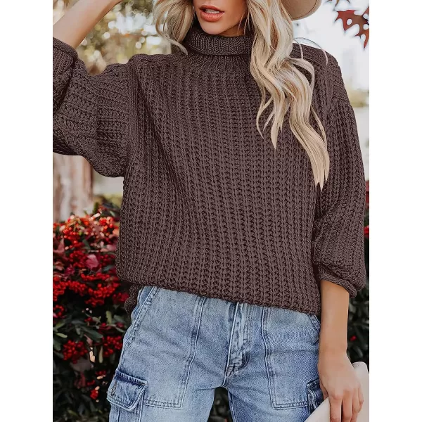 imageANRABESS Womens Turtleneck Oversized Sweaters Batwing Long Sleeve Pullover Loose Chunky Knit Tops1purple