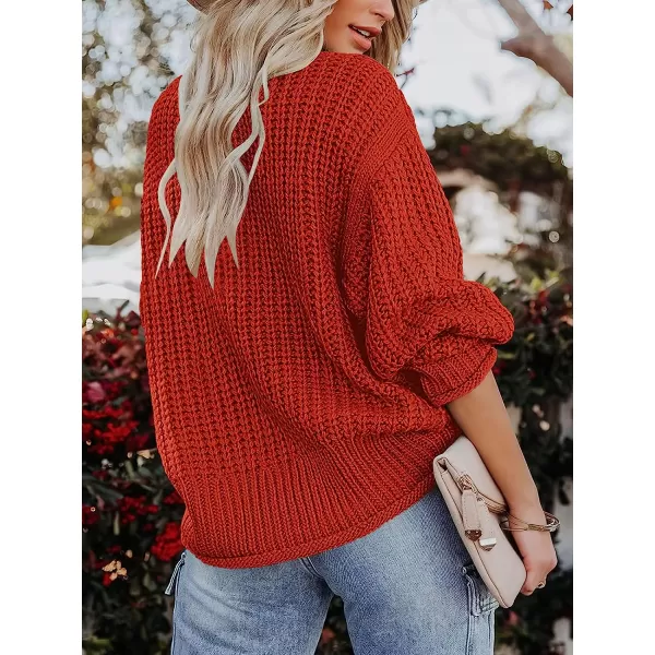 imageANRABESS Womens Turtleneck Oversized Sweaters Batwing Long Sleeve Pullover Loose Chunky Knit Tops1rust Oran