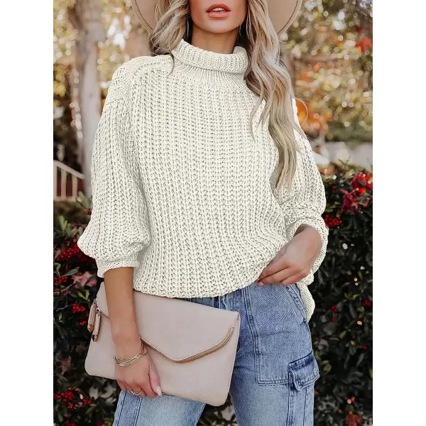 imageANRABESS Womens Turtleneck Oversized Sweaters Batwing Long Sleeve Pullover Loose Chunky Knit Tops1white