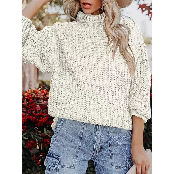 imageANRABESS Womens Turtleneck Oversized Sweaters Batwing Long Sleeve Pullover Loose Chunky Knit Tops1white
