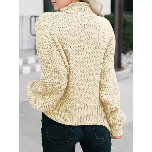 imageANRABESS Womens Turtleneck Oversized Sweaters Batwing Long Sleeve Pullover Loose Chunky Knit TopsBeige