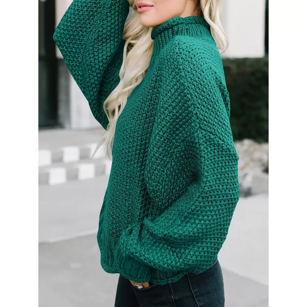 imageANRABESS Womens Turtleneck Oversized Sweaters Batwing Long Sleeve Pullover Loose Chunky Knit TopsBlue Green