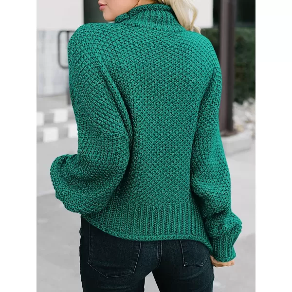 imageANRABESS Womens Turtleneck Oversized Sweaters Batwing Long Sleeve Pullover Loose Chunky Knit TopsBlue Green