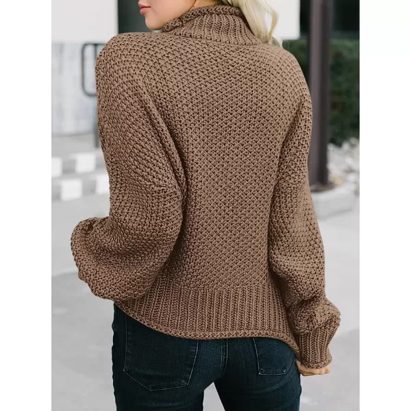 imageANRABESS Womens Turtleneck Oversized Sweaters Batwing Long Sleeve Pullover Loose Chunky Knit TopsBrown