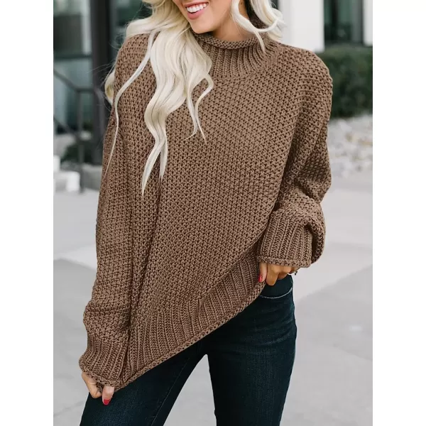 imageANRABESS Womens Turtleneck Oversized Sweaters Batwing Long Sleeve Pullover Loose Chunky Knit TopsBrown