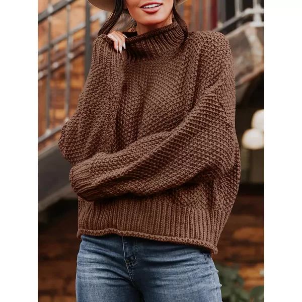 imageANRABESS Womens Turtleneck Oversized Sweaters Batwing Long Sleeve Pullover Loose Chunky Knit TopsCoffee