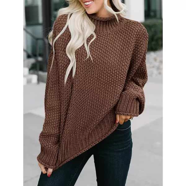 imageANRABESS Womens Turtleneck Oversized Sweaters Batwing Long Sleeve Pullover Loose Chunky Knit TopsCoffee