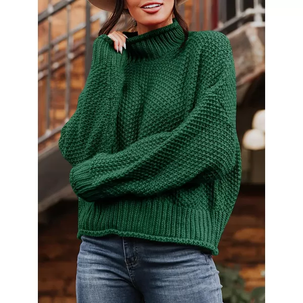 imageANRABESS Womens Turtleneck Oversized Sweaters Batwing Long Sleeve Pullover Loose Chunky Knit TopsGreen