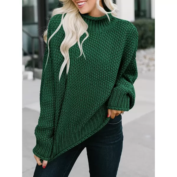 imageANRABESS Womens Turtleneck Oversized Sweaters Batwing Long Sleeve Pullover Loose Chunky Knit TopsGreen