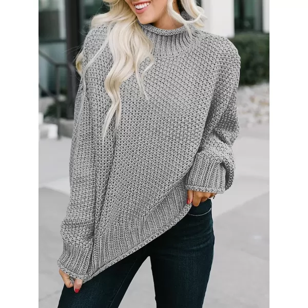 imageANRABESS Womens Turtleneck Oversized Sweaters Batwing Long Sleeve Pullover Loose Chunky Knit TopsGrey