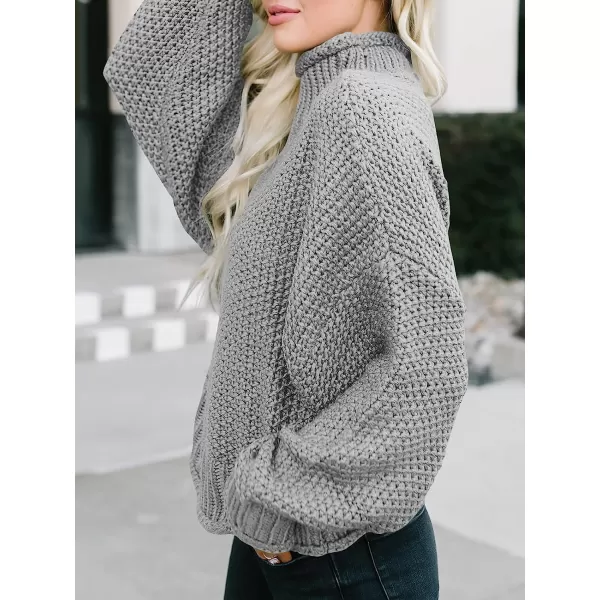 imageANRABESS Womens Turtleneck Oversized Sweaters Batwing Long Sleeve Pullover Loose Chunky Knit TopsGrey