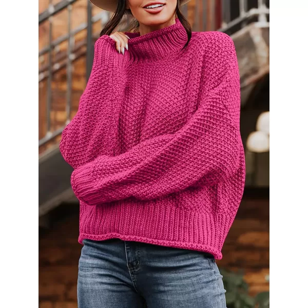 imageANRABESS Womens Turtleneck Oversized Sweaters Batwing Long Sleeve Pullover Loose Chunky Knit TopsRose