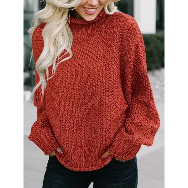 imageANRABESS Womens Turtleneck Oversized Sweaters Batwing Long Sleeve Pullover Loose Chunky Knit TopsRust